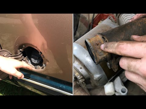 fixing a LEAKING “fuel filler neck” (gmc truck) sierra