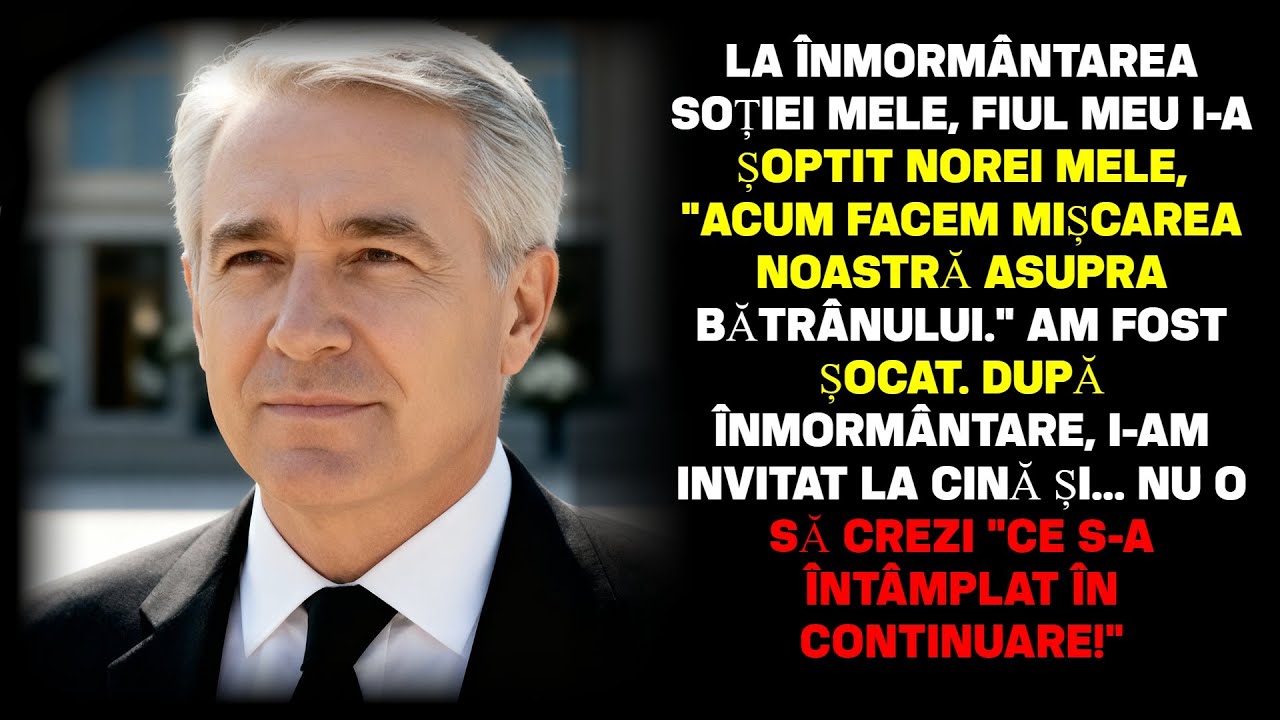 La înmormântarea soției, fiul i-a șoptit nurorii: „Acum trecem la treabă cu bătrânul.”