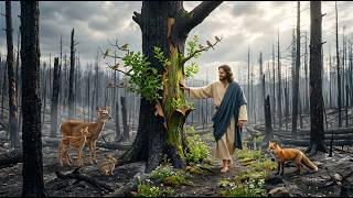 Jesus Bringing Life Back to a Scorched Forest | A Miracle of Nature | AI Christian Tribute