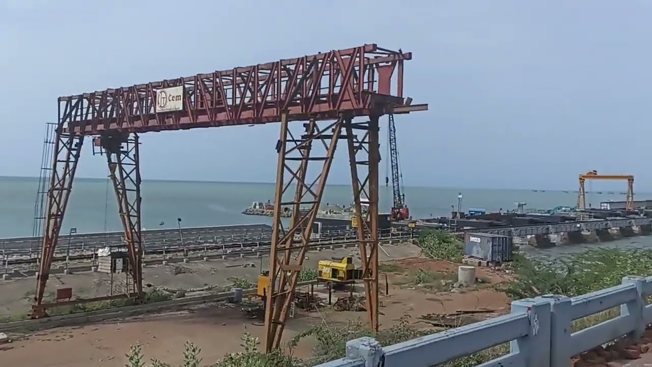 Pampan Bridge, longest bridge, on southern most edge of India   -Annai Indira Gandhi Road Bridge.