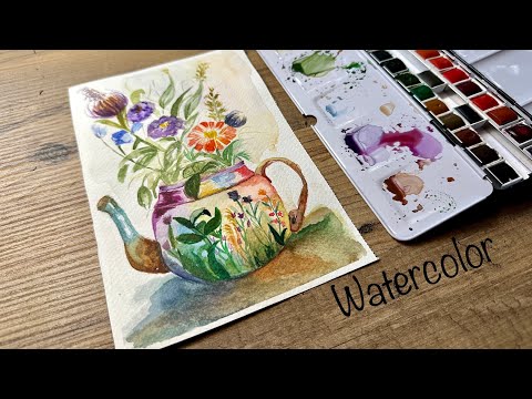 Unboxing of Winsor Newton 24-watercolor set and painting beautiful flowers with watercolors 🌾