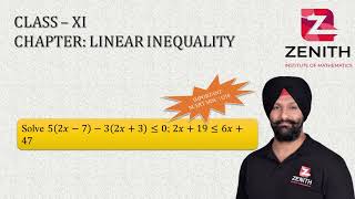 Solve 5(2x-7)-3(2x+3)≤0; 2x+19≤6x+47