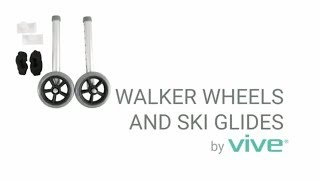 walker wheels & ski glides by vive - walker accessories, replacement parts set for medical walkers