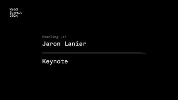 Keynote Day 2  - Jaron Lanier  - Web3 Summit 2024 Berlin