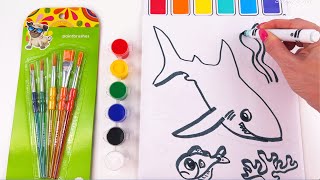 How to draw sea animals / seal, sea ​​lion, octopus, stingray, jellyfish, turtle, fish, shark