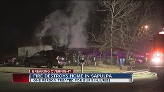 Home destroyed by early morning fire in Sapulpa