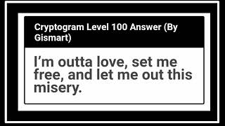 Cryptogram Level 100 Letters and Numbers