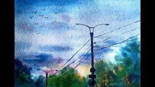 sky watercolor painting easy simple watercolour paint david