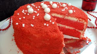 Торт &quot; Красный бархат&quot;. Красивый и очень вкусный.