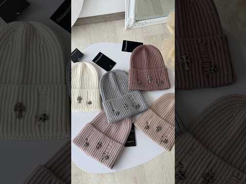 Женская шапка рванка Лопатка из шерсти и кашемира демисезон CHROME HEARTS светло-коричневая, видео 1