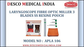 LARYNGOSCOPE FIBRE OPTIC MILLER 3 BLADES SS REXINE POUCH