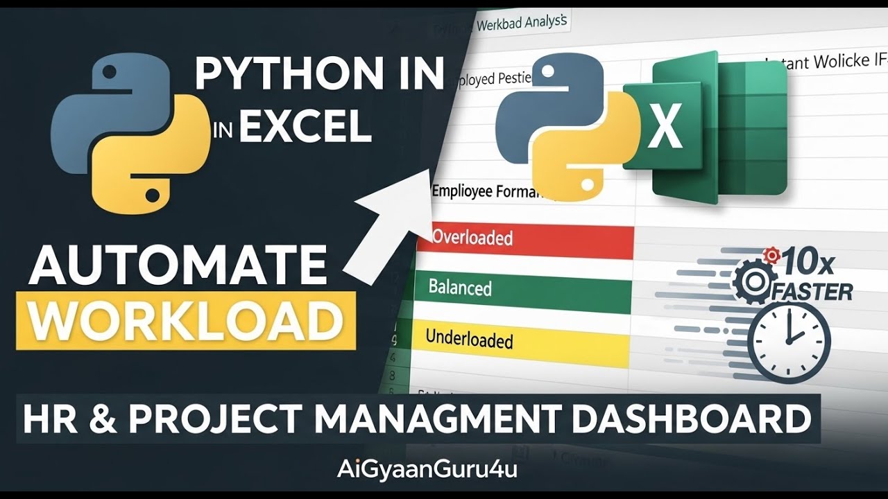 Python in Excel: AUTOMATE Employee Workload & Capacity Analysis (HR & Project Management Dashboard)