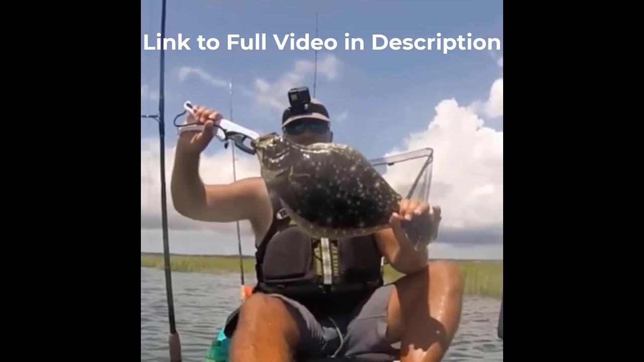 Flounder Fishing 22" Fluke catch New Jersey Kayak Fishing shorts YouTube