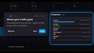 Audioscape Developer Portal Tour — API Keys, SDK & Analytics for Roblox (40 seconds)
