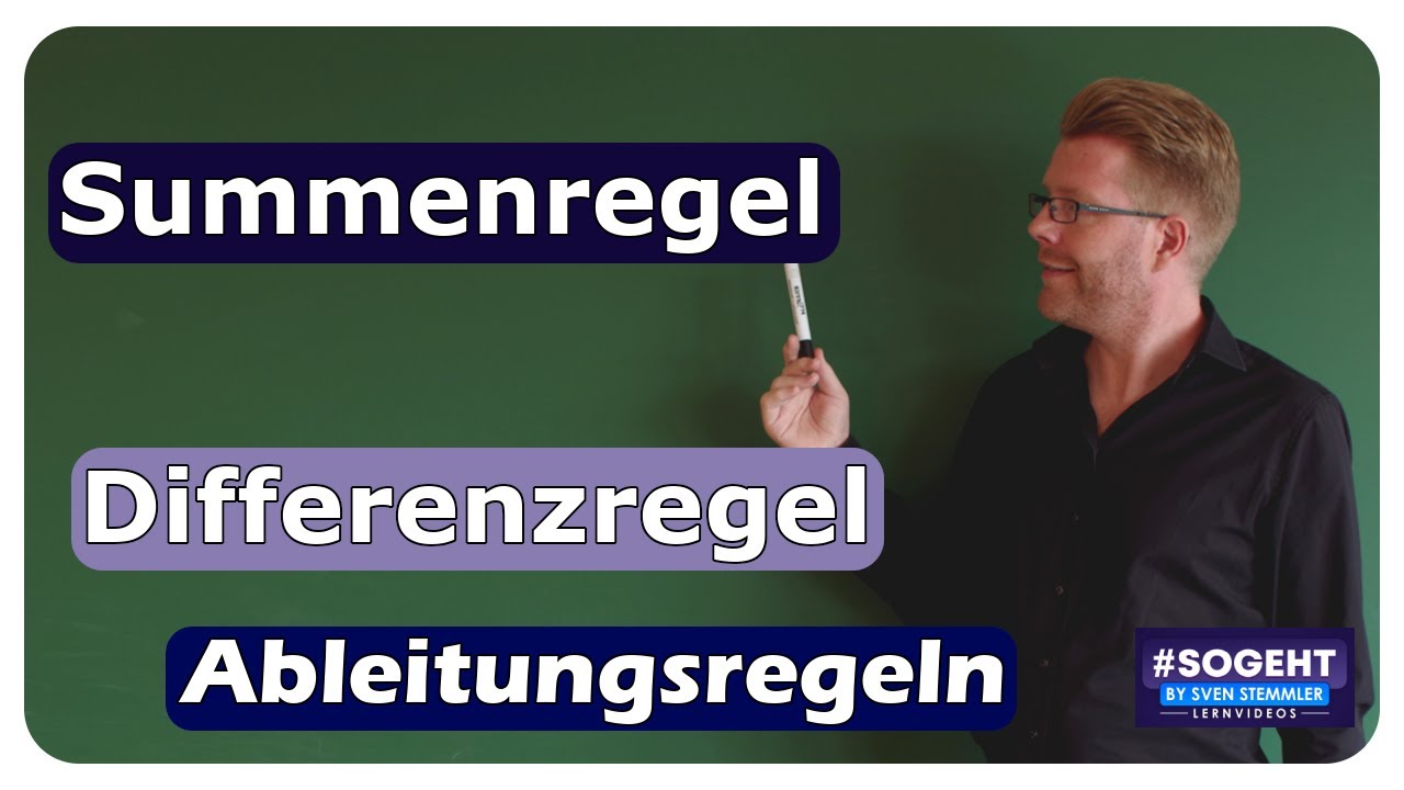 Vorschaubild zum Lernvideo "Summenregel und Differenzregel - Ableitungsregeln - einfach und anschaulich erklärt"