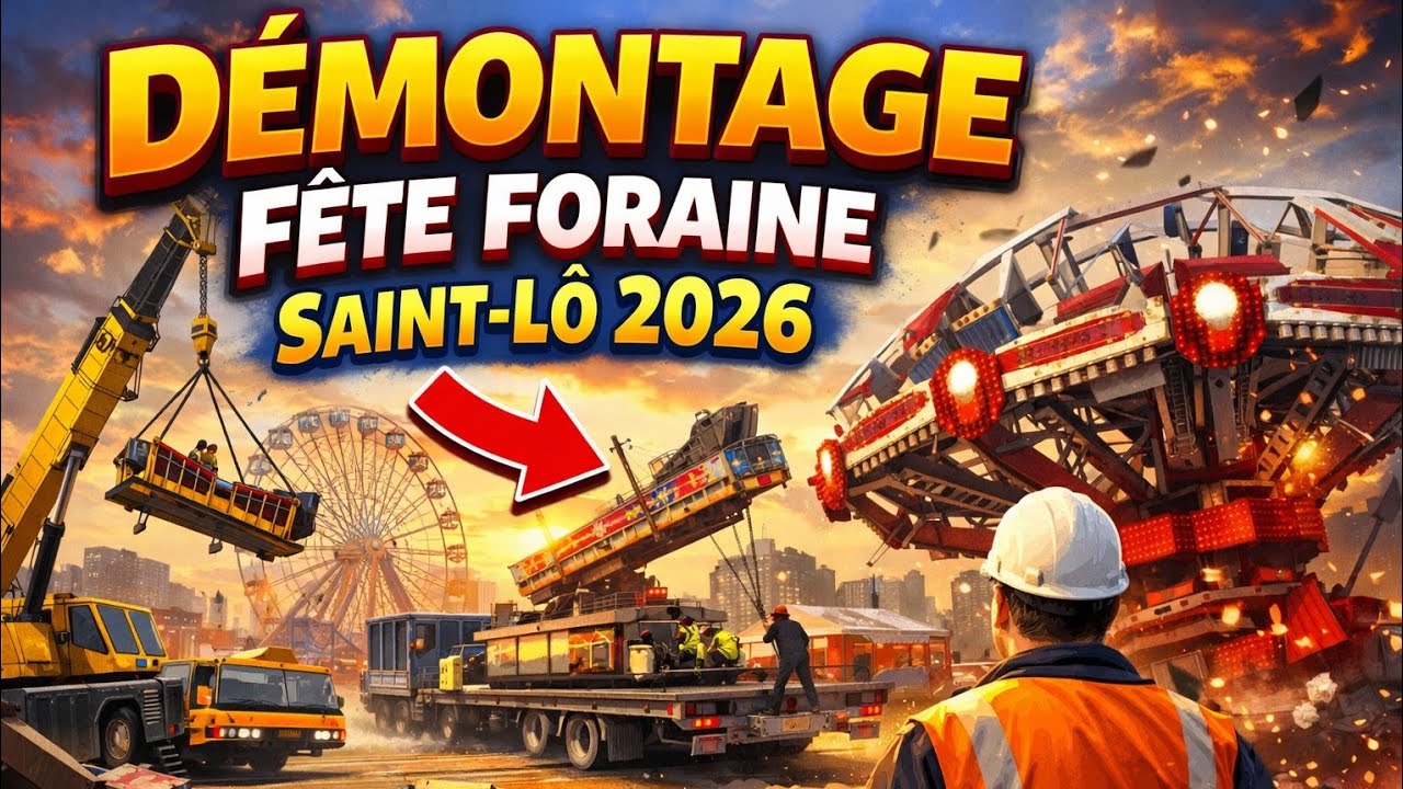 Démontage de la fête foraine de Saint-Lô 2026 🎠 | Fin d’une édition magique