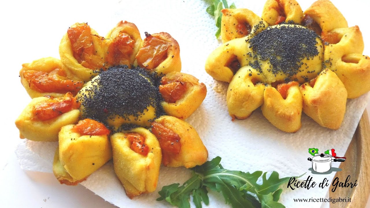 PAN BRIOCHES RUSTICI GIRASOLE SALATO da BUFFET Ricetta Facile senza