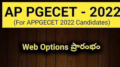 #AP PGECET 2022 Web Options #sampathinformation