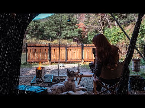 Coziest Camping in the rain, Relax and Sleep in the tent | Camping Rain ASMR