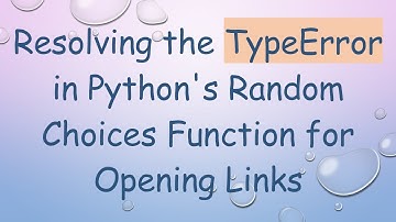 Resolving the TypeError in Python