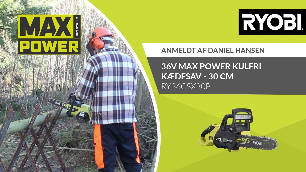 RYOBI® kundeanmeldelse - MAX POWER Kulfri kædesav - 30 cm [RY36CSX30B] - YouTube