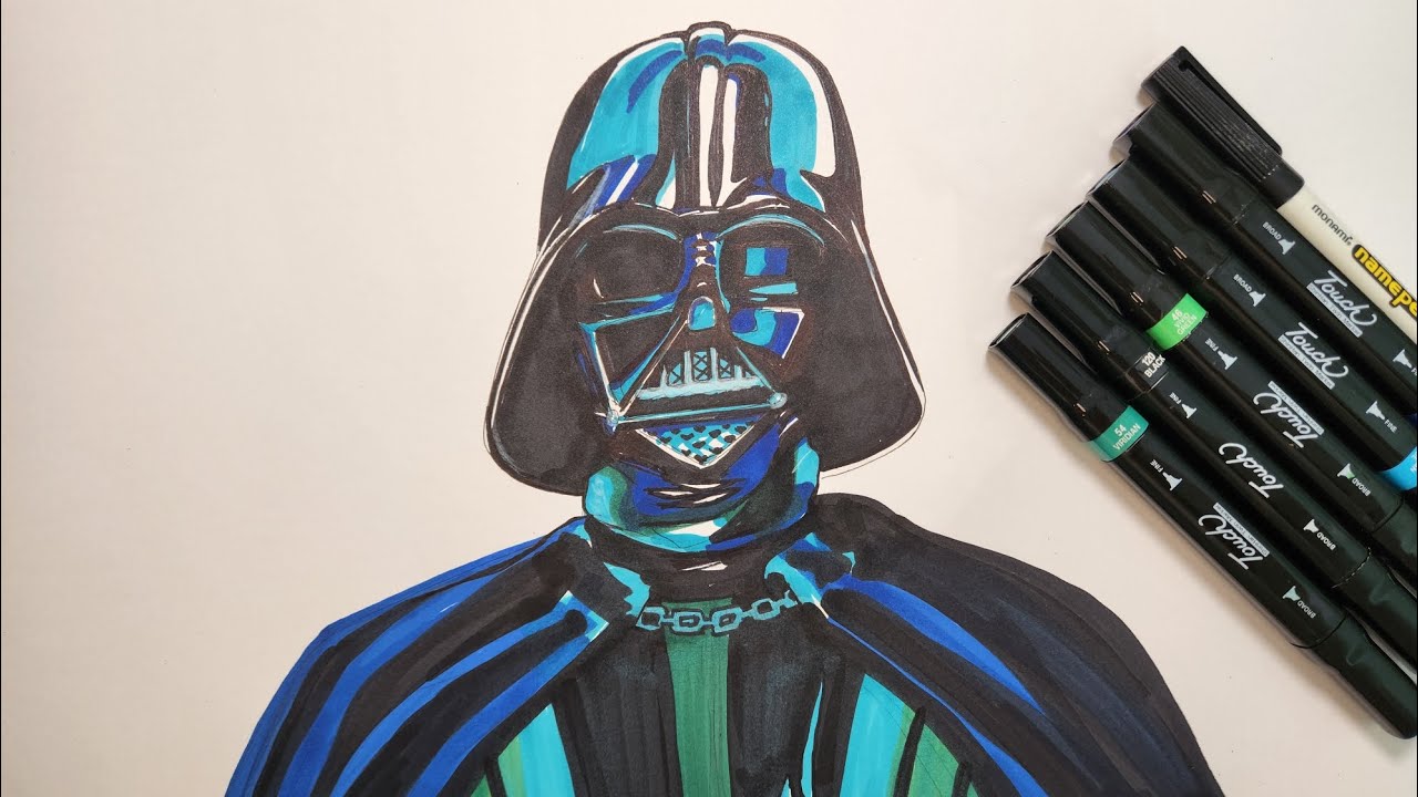 [Speed Paint] Drawing Darth Vader with Markers (Comic Style)