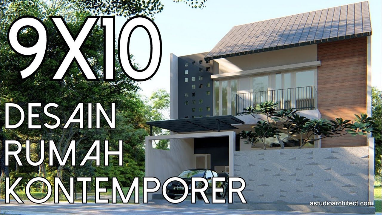 Desain Rumah Kontemporer 9x10 Kode 174 YouTube