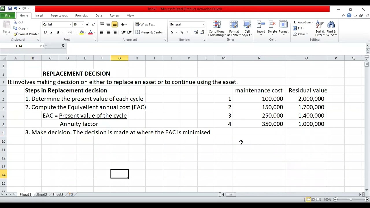 FINANCIAL MANAGEMENT - INVESTMENT APPRAISAL (REPLACEMENT DECISION & ADJUSTED PRESENT VALUE)