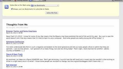 Firefox RSS reader tutorial