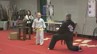Charlie Breaks Boards During Karate Green Belt Test June 17, 2022