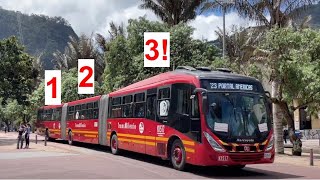 Wow so Long! Bi-articulated buses in Bogota, Colombia 2023 (Three piece!)