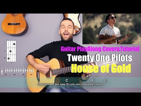 Twenty One Pilots - House of Gold Guitar Cover Tutorial (lyrics|chords|MusicSheet)