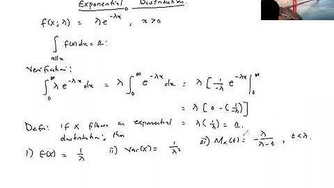Exponential distribution (pdf, Expectation,Variance and MGF)