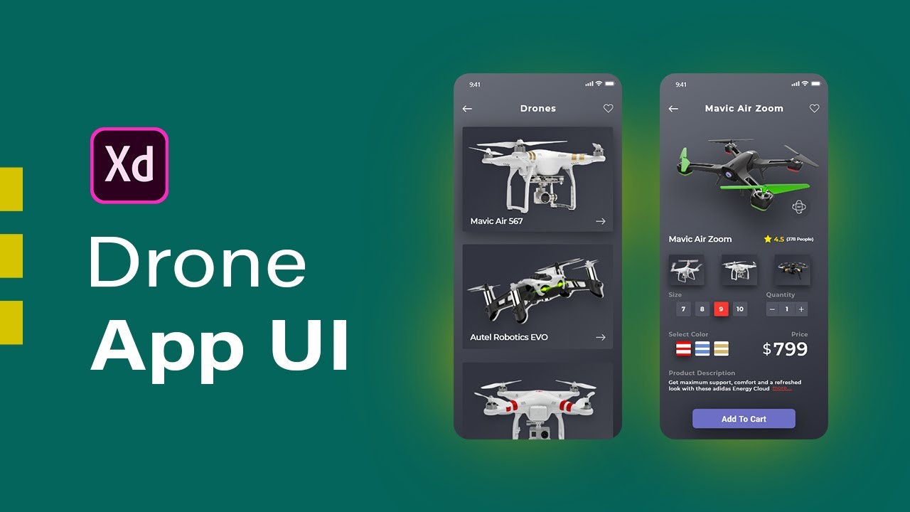 Drone App UI With XD (Speed Art)