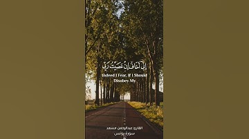 إني اخاف ان عصيت ربي عذاب يوم عظيم  القارئ عبدالرحمن مسعد