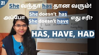 21 Usage of Has Have Had as main verb in Tamil | Spoken English in Tamil | Chitraiselvi Arichandran