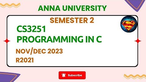 CS3251 Programming in C Nov/Dec 2023.#ece #annauniversity #importantquestions #sem2 #cs3251