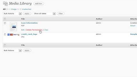 Wordpress: Delete unwanted media