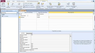 BIBLIOTHEQUE -2- Création de la table (1ère partie)