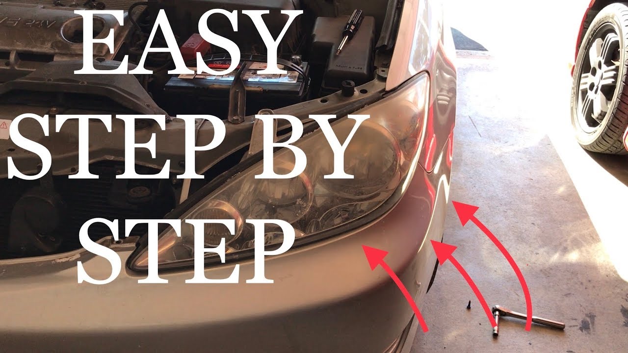 How To Install Replace Headlights / Bumper / Light Bulb Toyota Camry 02