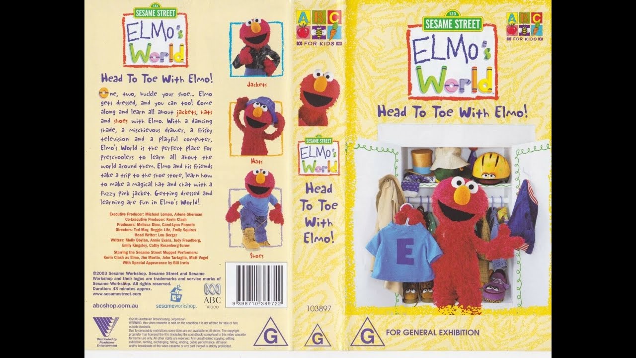 Sesame Street Elmo's World Head To Toe With Elmo Australian VHS - YouT...