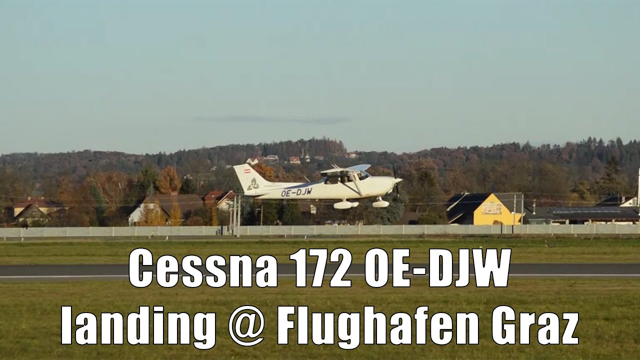 Cessna 172 landing @ Flughafen Graz | OE-DJW