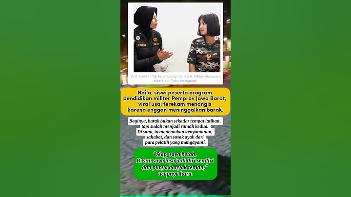 VIRAL! Siswi Ini Menangis Tak Mau Pulang dari Barak Militer
