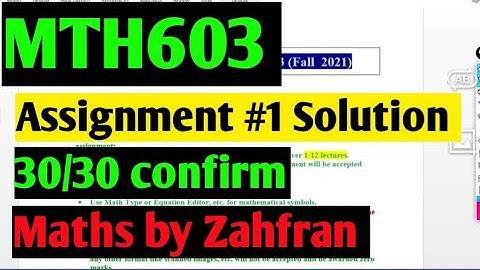 Mth603: Assignment 1 solution¦¦100%correct solution 2021¦¦Numerical Analysis¦¦Maths by Zahfran