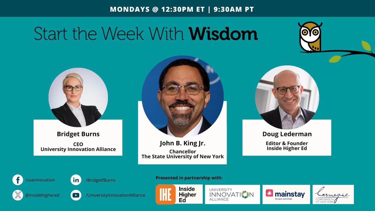 #WeeklyWisdom interview with SUNY Chancellor John King - YouTube