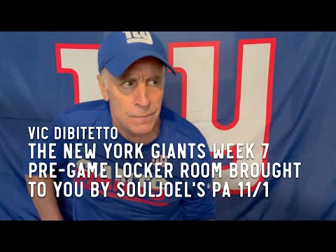 The New York Giants Week 7 Pre-Game Locker Room brought to you by SoulJoel's PA 11/1