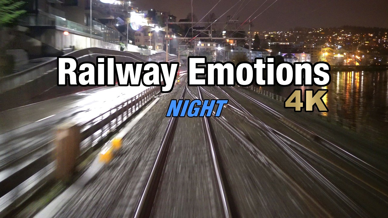 🚆 4K Night service on a Swiss commuter train (S8 Pfäffikon SZ - Winterthur | Cab Ride Switzerland)