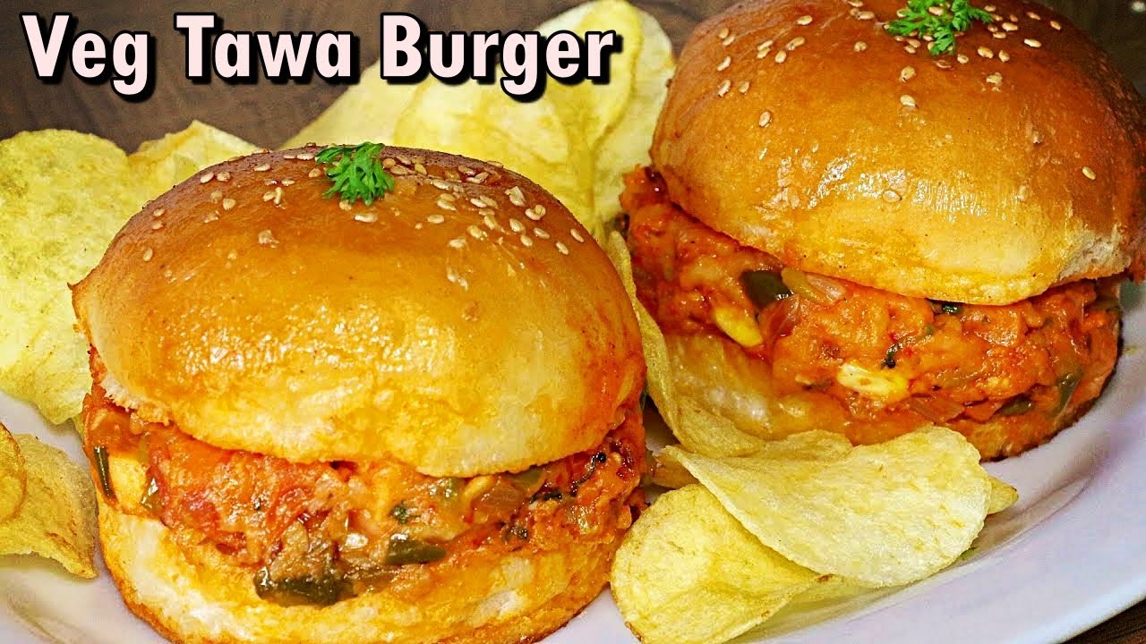 Veg Tawa Cheese Burger Recipe | Non Fried Cheese Burger | Kanak