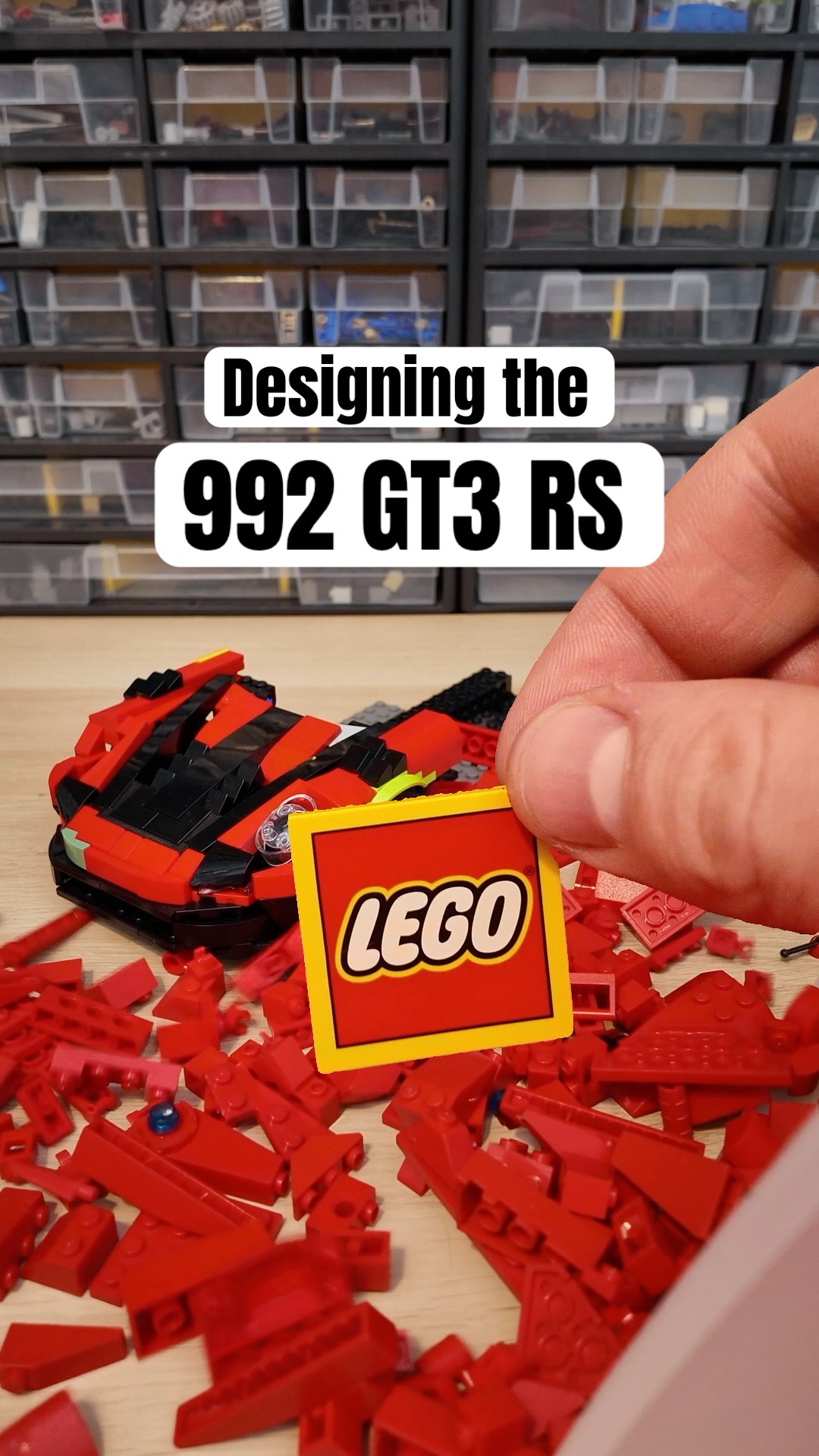 Day 2 of designing the Porsche 911 GT3 RS in Lego! #moc #prototype