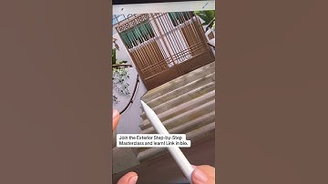 Drawing an exterior sketch in the Procreate app. Join step-by-step Masterclass